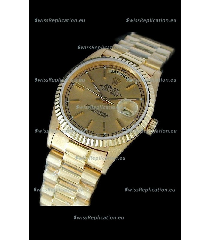 Rolex Replica Day Date Japanese Mens Gold Watch