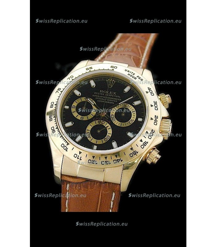 Rolex Daytona Cosmograph Swiss Replica Gold Watch in Gold Subdials