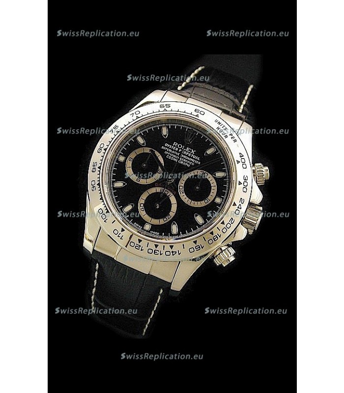 Rolex Daytona Cosmograph Swiss Replica Gold Watch in Black Dial