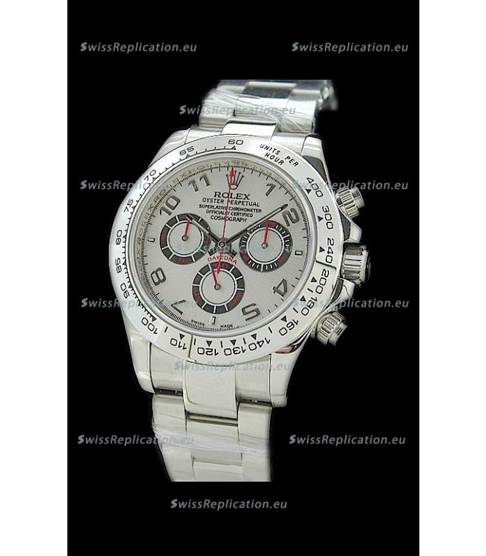 Rolex Daytona Cosmograph Swiss Replica Steel Watch in Silver Dial