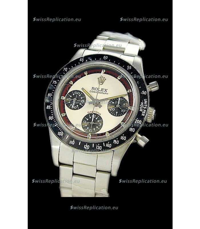Rolex Daytona Paul Newman Edition Replica Steel Watch in White Dial