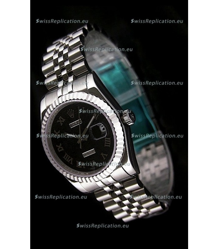 Rolex Datejust Swiss Replica Watch in Black Dial