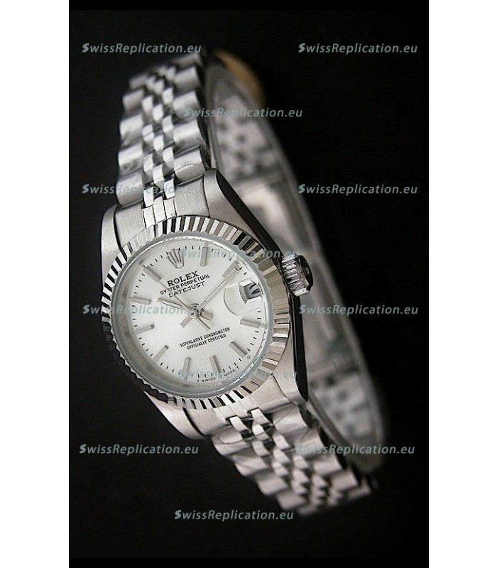 Rolex Datejust Oyster Perpetual Superlative ChronoMeter Swiss Watch in White Dial