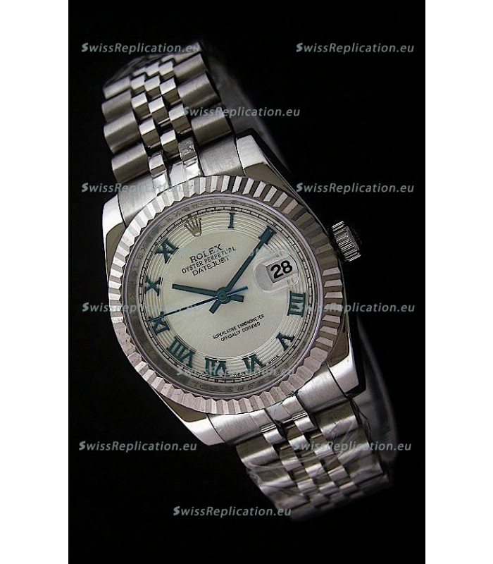 Rolex Datejust Mens Swiss Replica Watch in White Dial