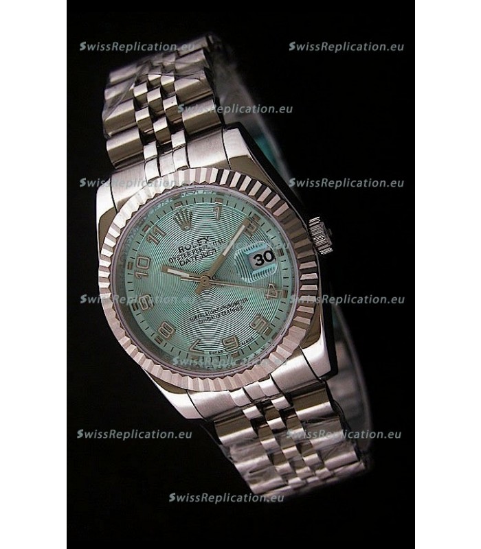 Rolex Datejust Mens Swiss Replica Watch in Light Blue Dial