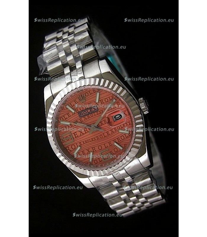 Rolex Datejust Mens Japanese Replica Watch in Orange Dial