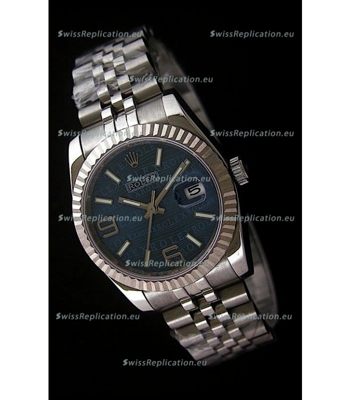 Rolex Datejust Mens Japanese Replica Watch in Blue Dial