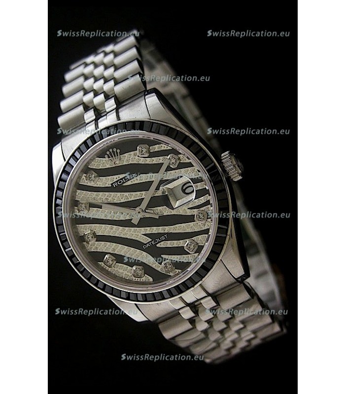 Rolex Datejust Mens Swiss Replica Watch in Leopard Dial