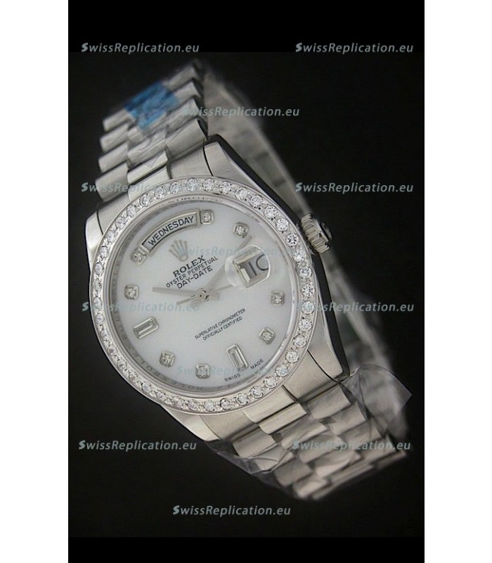 Rolex Day Date Just swiss Replica Watch in White Dial