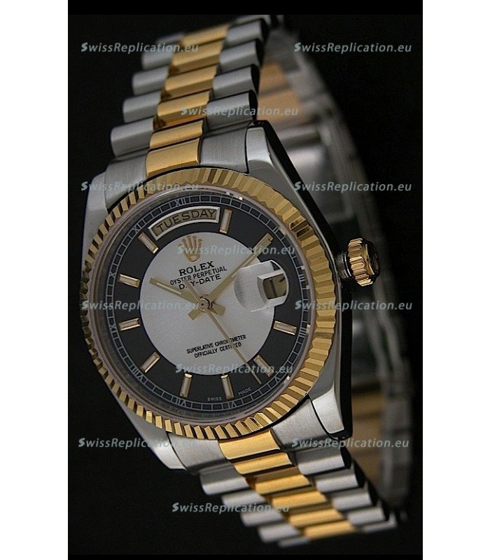 Rolex Day Date Just swiss Replica Two Tone Gold Watch 