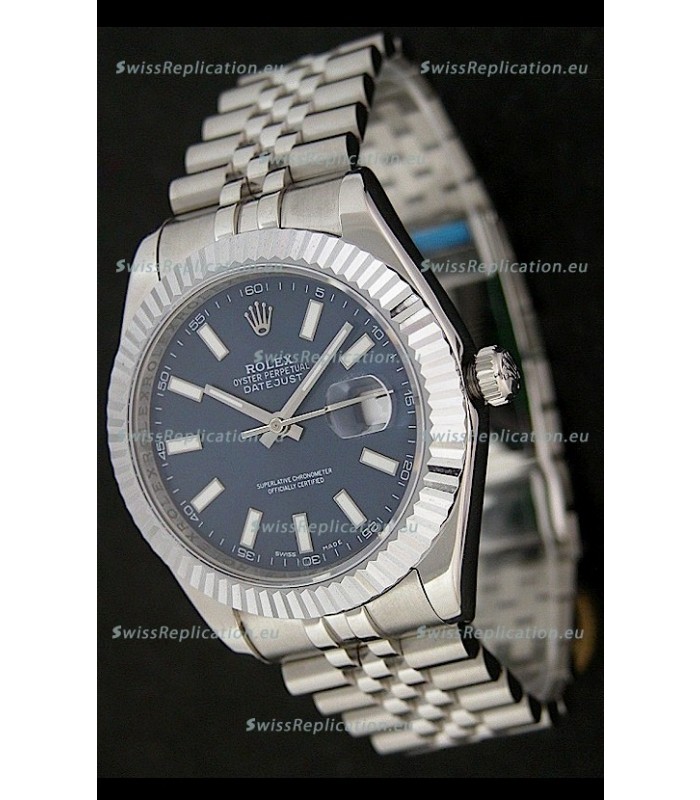 Rolex DateJust Swiss Replica Watch in Blue Dial