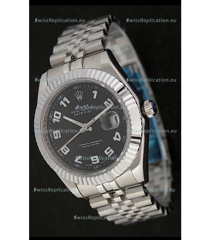 Rolex DateJust Japanese Replica Watch in White Arabic Hour Markers