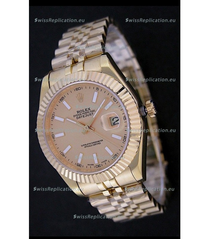 Rolex Datejust Swiss Replica Rose Gold Watch 