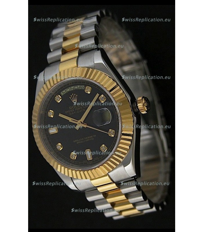 Rolex Datejust Japanese Replica Two Tone Yellow Gold Watch 