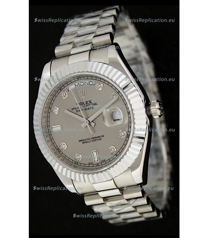 Rolex Oyster Perpetual Day Date Swiss Replica Watch in Grey Dial