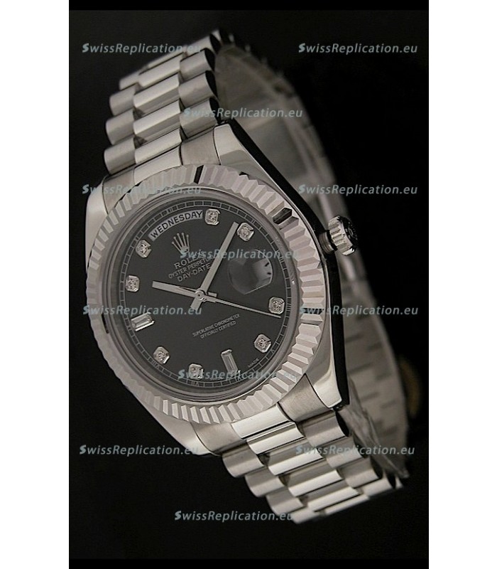 Rolex Oyster Perpetual Day Date Japanese Replica Watch in Black Dial