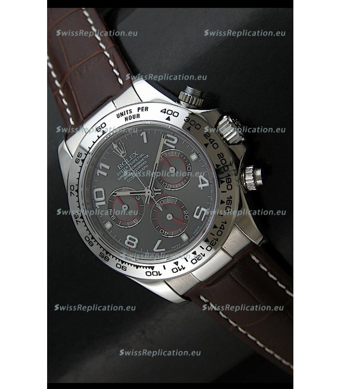 Rolex Daytona Cosmograph Swiss Replica Stainless Steel Watch in Grey Dial
