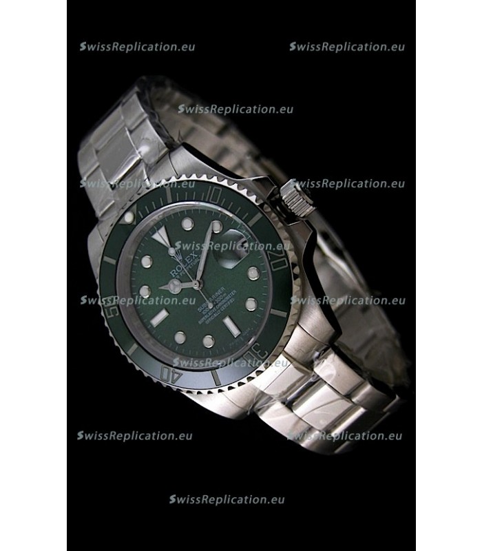 Rolex Submariner Swiss Gold Watch in Green Dial with Green Ceramic Bezel