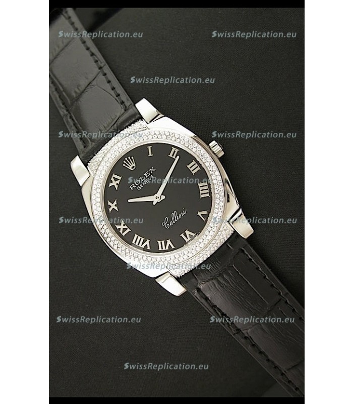 Rolex Cellini Japanese Replica Watch in Black Dial