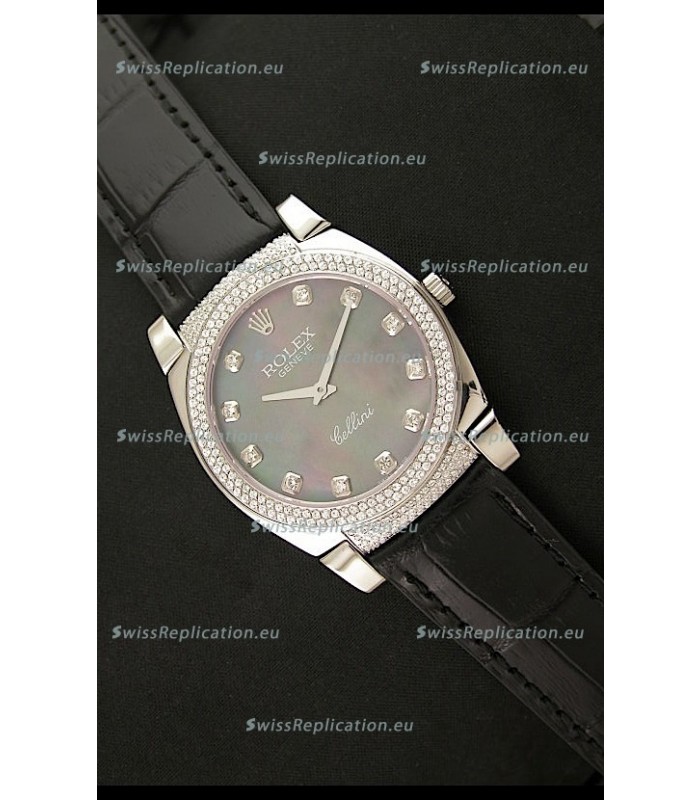 Rolex Cellini Japanese Replica Watch in Mother of Pearl Green Dial