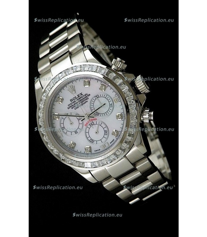 Rolex Oyster Perpetual Cosmograph Daytona Swiss Replica Watch in White Dial