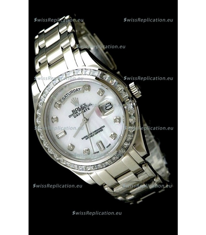 Rolex Oyster Perpetual Day Date Japanese Automatic Watch in Mop White Dial