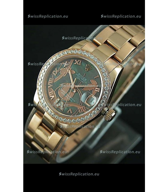 Rolex Oyster Perpetual Date Just Lady Swiss Rose Gold Watch