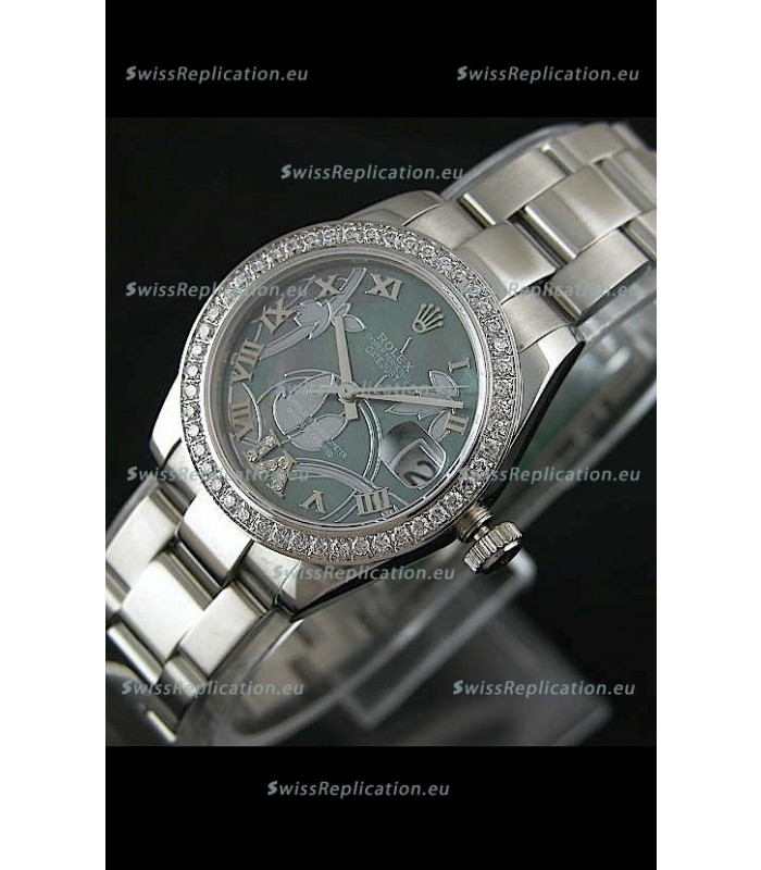 Rolex Oyster Perpetual Date Just Lady Swiss Diamond Watch