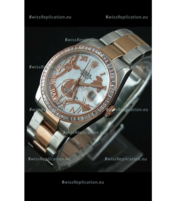 Rolex Oyster Perpetual Date Just Lady Two Tone Rose Gold Watch