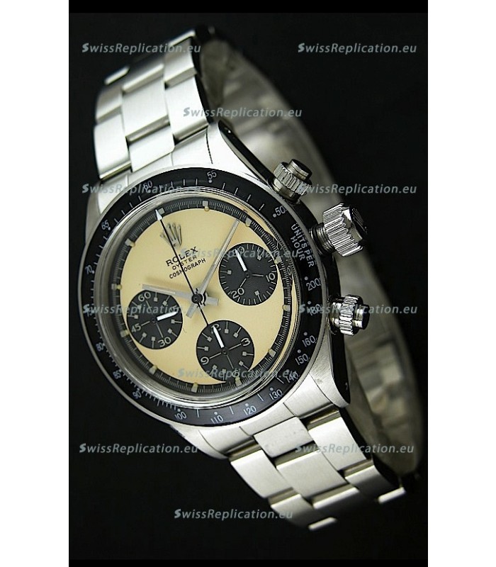 Rolex Cosmograph Daytona Swiss Replica Chronograph Watch in Cream Color Dial - 1:1 Mirror Replica