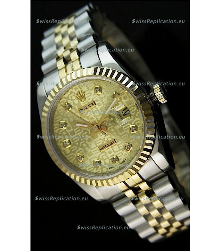 Rolex Replica Datejust Mens Swiss Watch in Gold Dial - 41MM