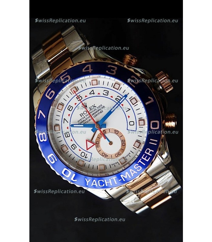 Rolex Replica Yachtmaster II Swiss Watch Two Tone Rose Gold - 1:1 Mirror Replica Watch