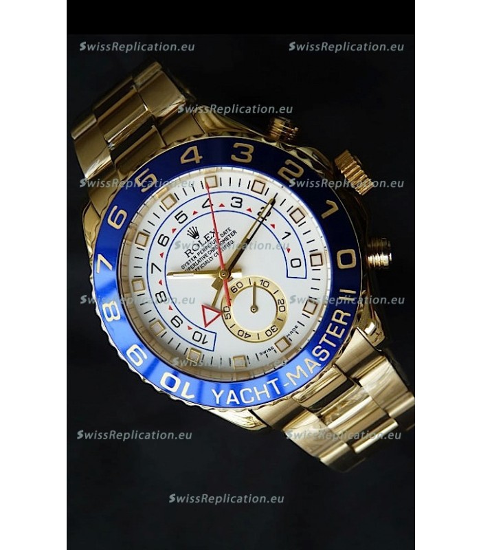 Rolex Replica Yachtmaster II Swiss Watch Yellow Gold - 1:1 Mirror Replica Watch