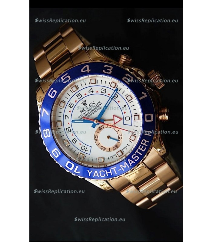 Rolex Replica Yachtmaster II Swiss Watch Rose Gold - 1:1 Mirror Replica Watch
