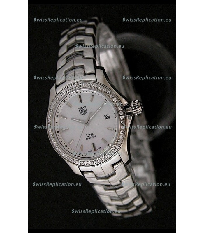 Tag Heuer Link Swiss Ladies Watch in Mother of Pearl White Dial