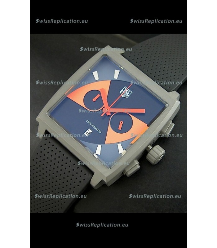 Tag Heuer Monaco Limited Edition Japanese Replica Titanium Watch in Orange Markers