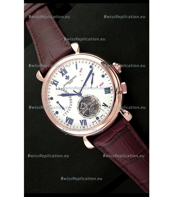 Vacheron Constantin Reserve Tourbillon Japanese Replica Watch in Rose Gold