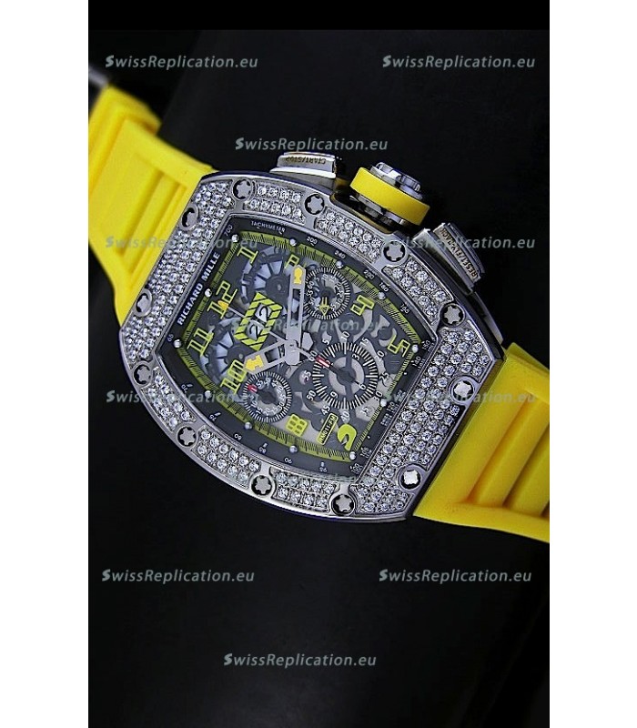 Richard Mille Filippe Massa Edition Titanium Swiss Replica Watch in Yellow Strap