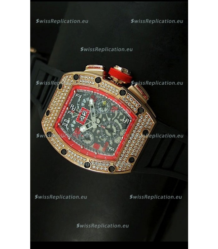 Richard Mille Filippe Massa Edition Titanium Swiss Replica Watch in Pink Gold Case