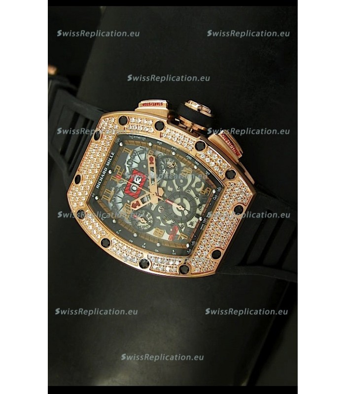 Richard Mille Filippe Massa Edition Titanium Swiss Replica Watch in Pink Gold Case