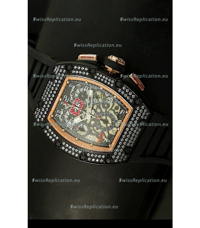 Richard Mille Filippe Massa Edition Titanium Swiss Watch in PVD/Pink Gold Case