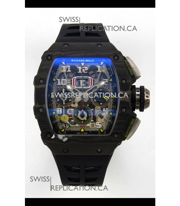 Richard Mille RM11-03 Black Carbon TPT Case Super Clone Watch 
