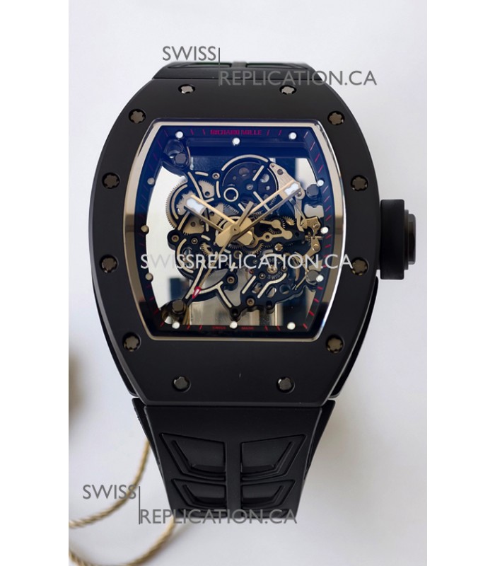 Richard Mille RM055 FREE SPRUNG MVMNT Black Ceramic Black Inner Bezel Super Clone Watch 