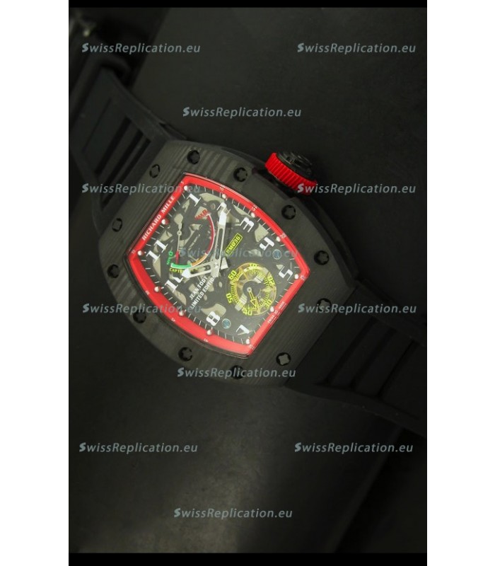 Richard Mille RM036 Jean Todt Forged Carbon Bezel Titanium Watch - Red Edition