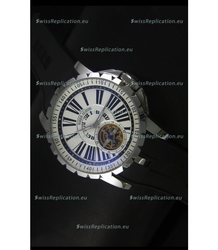 Roger Dubuis Excalibur Tourbillon Watch Japanese Movement - White Dial