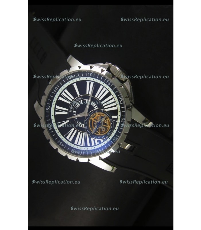 Roger Dubuis Excalibur Tourbillon Watch Japanese Movement - Black Dial