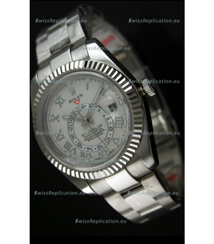 Rolex Sky-Dweller Stainless Steel Watch in White Dial