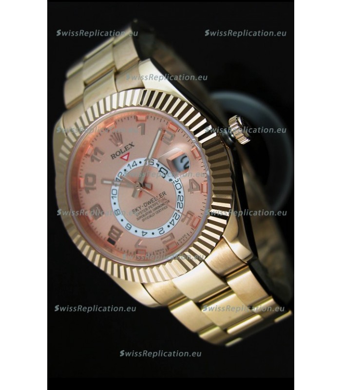 Rolex Sky-Dweller 18K Rose Gold Watch in Salmon Dial Arabic Numerals