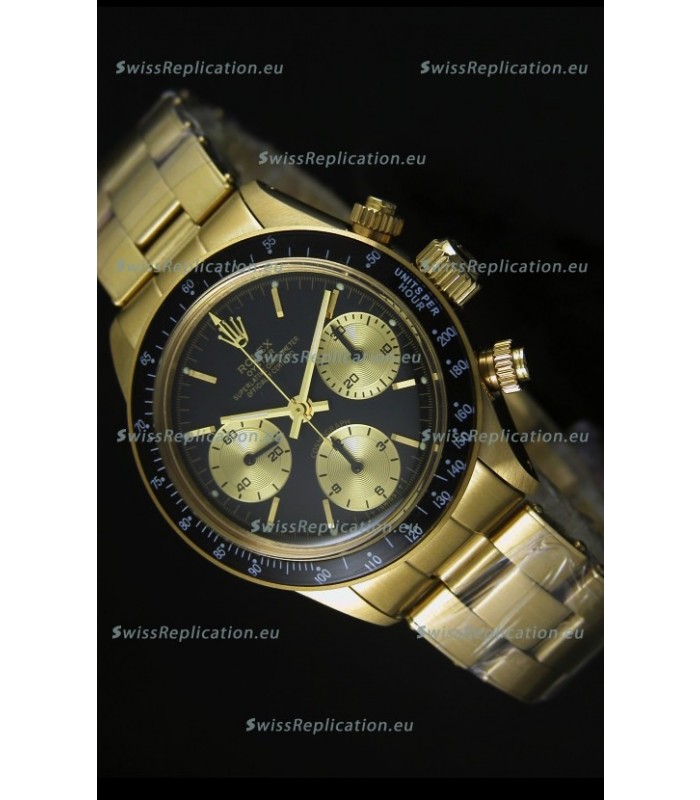 Rolex Daytona 6265 Cosmograph Black Dial in Gold Case