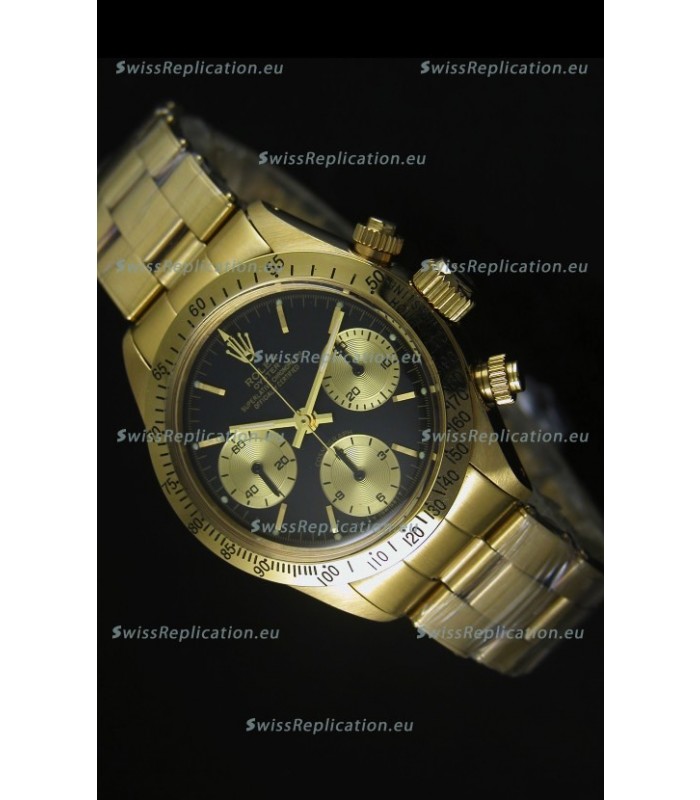 Rolex Daytona 6265 Cosmograph Black Dial in Gold Case